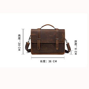 ZXYZD Retro Men's Handbag Men's Bag Briefcase Casual Fashion Business Horizontal Shoulder Computer Bag (Color : B, Size : 38 * 28 * 8cm)