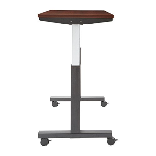 OSP Furniture PHAT2448M3 Pneumatic Height Adjustable Table, Mahogany Top with Black Base
