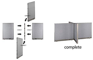 GOF Freestanding X-Shaped Office Partition, Large Fabric Room Divider Panel - 132"D x 216"W x 48"H