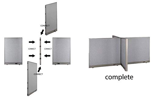 GOF Freestanding X-Shaped Office Partition - Large Fabric Room Divider Panel, 120"D x 240"W x 48"H/72"H