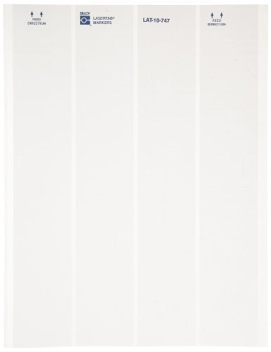 Brady LAT-10-747-10 1.875" Width x 0.25" Height, B-747 Permanent Polyester, Matte Finish White Lasertab Laser Printable Label (Pack of 10000)