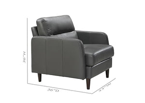 BREAKtime 3 Person Waiting Reception Lounge Chairs Set with Charging Tables - Model 8135 (Graphite Gray Leather)