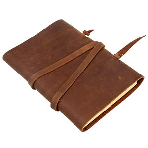 BDYCZ Classic Leather Notebook Antique Diary Journal with Binding Rope for Gift (Brown) (Color : A, Size : One Size)