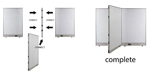 GOF Freestanding T-Shaped Office Partition - Large Fabric Room Divider Panel, 72" D x 96" W x 72" H
