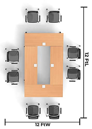 Team Tables 8 Person Training Meeting Seminar Classroom Model 5600 Beech Folding Industrial Caster Z-Base - Tables Connect - Modesty Panel, Shelf, Power+USB Outlet - Fold+Nest Storage (Seating Included)