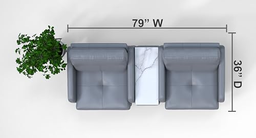BREAKtime 2 Person Waiting Reception Lounge Chairs Set with Charging Tables - Model 8125, 3pc, Graphite Gray Leather