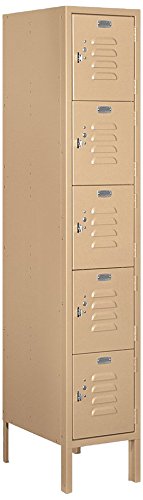 Salsbury Industries 65158TN-U Five Tier Box Style 12-Inch Wide 5-Feet High 18-Inch Deep Unassembled Standard Metal Locker, Tan Brown