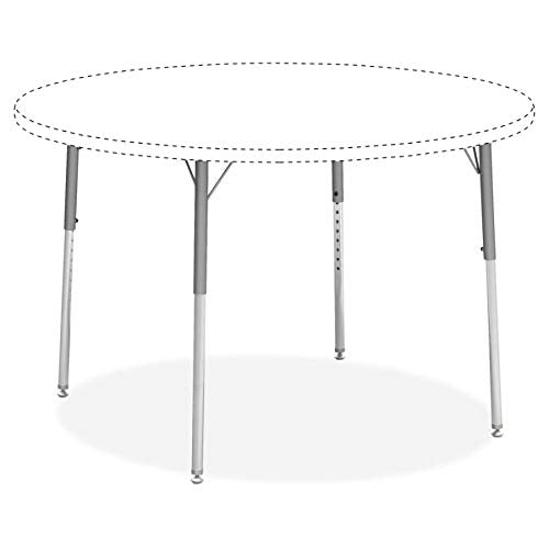 Lorell Classroom Activity Table Standard Height Adjustable Kit Leg, Chrome, Silver Mist