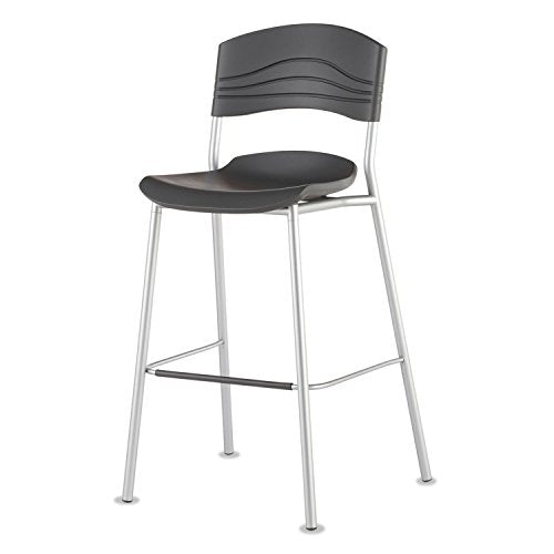 Iceberg 64527 CaféWorks Bistro Stool, Blow Molded Polyethylene, Graphite/Silver