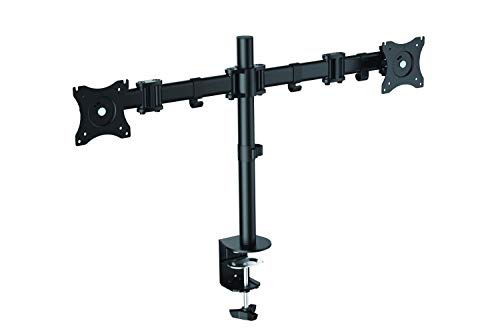 Rocelco 46" Height Adjustable Corner Standing Desk Converter with Dual Monitor Arm BUNDLE - Sit Stand Up Computer Workstation Riser - Extra Large Keyboard Tray - Teak Wood Grain (R CADRT-46-DM2)