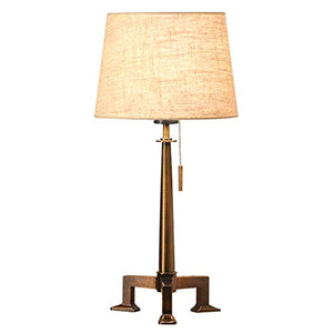 YD Table Lamp - Nordic creative bedroom bedside wrought iron table lamp, modern minimalist living room decoration lamp, bronze lamp body, pull switch, E27 light source (not included) Size: 28x59cm /&
