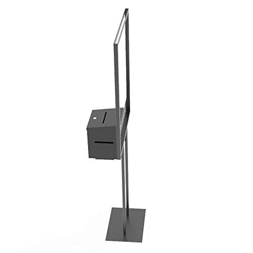 FixtureDisplays® Stand, Bulletin Poster Donation Ballot Collection w/Metal Box 11063+10918-BLACK