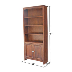 IC International Concepts Shaker Bookcase - 72" H, Espresso