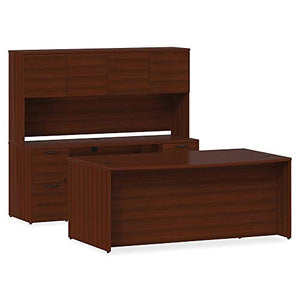 Lorell Mahogany Right Return Desk, 42"x24"x29