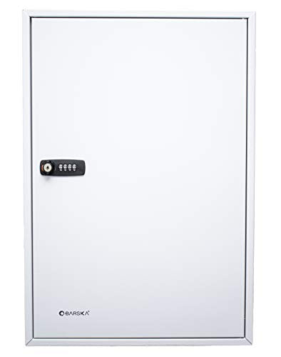 Barska CB13564 Combination Lock 200 Position Adjustable Key Cabinet Lock Box White, One Size