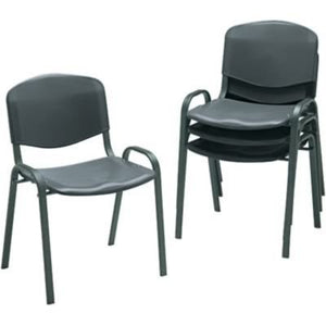 Stacking Chairs, Black w/Black Frame, 4/Carton (1 Carton)