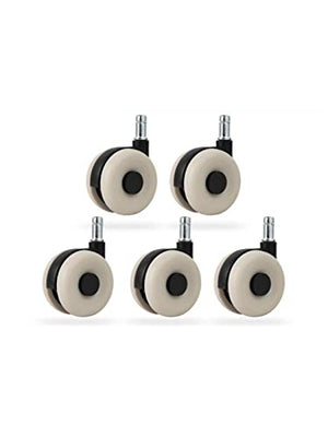 ILAME 5 Pcs/Lot Chair Wheel Accessories Computer Pulley Boss Caster Universal Rubber (Beige)