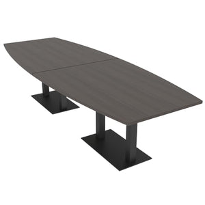 SKUTCHI DESIGNS INC. 10 Person Boat Shaped Conference Table | Harmony Series | 10' | Black Oak
