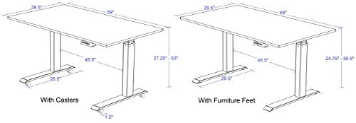 Electric Standing Desks (60 Inches, Black Frame/Black Matte Top)