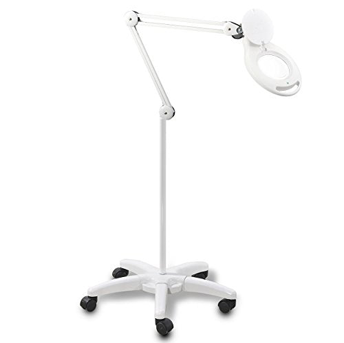 Clarity Craft Blue Light Blocker LED Magnifying Floor Lamp-Magnifier Lighting Len-Low Vision Aid-Eye Safety-Flicker Free-Adjustable Swivel Arm Clamp Light Desk Table Task Reading Hobby Work Bench