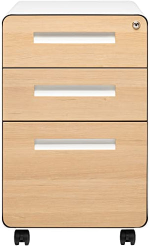 Laura Davidson Furniture Stockpile 3 Drawer File Cabinet with Lock - White/Wood