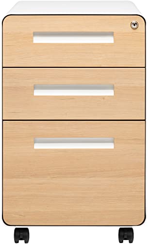 Laura Davidson Furniture Stockpile 3 Drawer File Cabinet with Lock - White/Wood