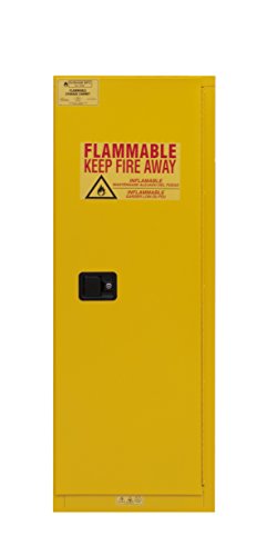 Durham 1022M-50 Flammable Safety Cabinet, 1 Manual Door, 22 gal, 23" x 18" x 65", Yellow