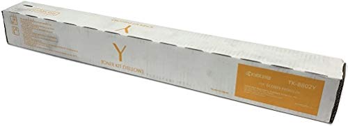 Kyocera 1T02RRAUS0 Model TK-8802Y Yellow Toner Cartridge For use with Kyocera ECOSYS P8060cdn A3 Color Laser Printer, Up to 20000 Pages Yield at 5% Average Coverage