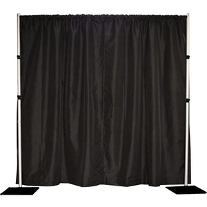 Crowd Control Center 10' x 10' Pipe and Drape, Backdrop Kit, Adjustable uprights (Black) Upgraded Version