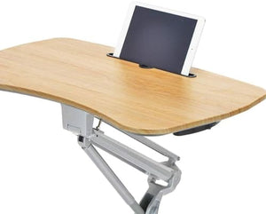 None Pneumatic Height Adjustable Sit-Stand Mobile Laptop Computer Desk Cart