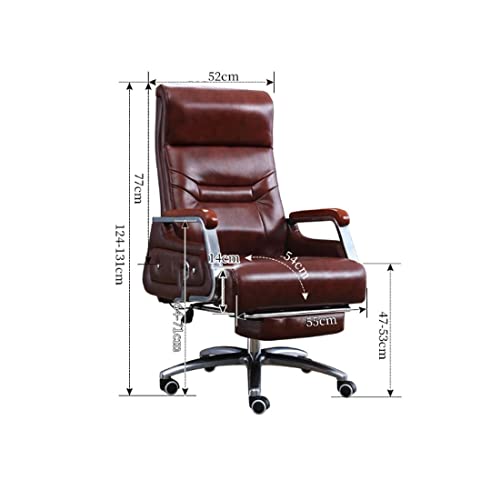 XZBXGZWY Boss Chair with Footrest and Cowhide Backrest