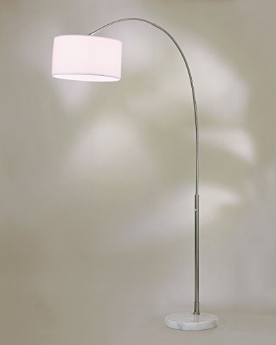 NOVA of California 4453RG Float Arc Lamp, Brushed Nickel, White