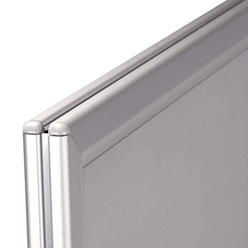 Outdoor Advertising Display Sidewalk Sign for Posters, Snap Open Frame, Double Sided, Water Base (22x28, Silver) High Wind Resistant