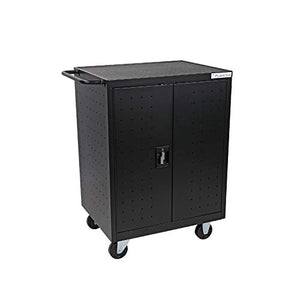Pearington 32 Device Mobile Charging and Storage Cart for iPads, Chromebooks and Laptop Computers, Up to 13-inch Screen Size, Surge Protection, Front & Back Access Locking Cabinet