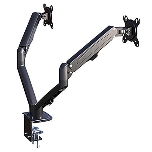 zlw-shop Dual Monitor Stand - Height Adjustable Gas Spring Double Arm Monitor Mount Desk Stand Fits Two 13~27" Screens, Each Arm Holds Up to 15.4lbs