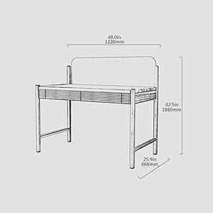 None Modern Gaming Desk with Leather Memo Board and Drawer - 48" Black Walnut