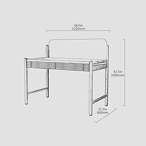 Modern Gaming Desk with Leather Memo Board and Drawer - 48" Black Walnut