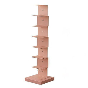 PIcube All Metal Invisible Book Tower - Heavy Duty Spine Bookshelf for Small Spaces - White, Modern Design