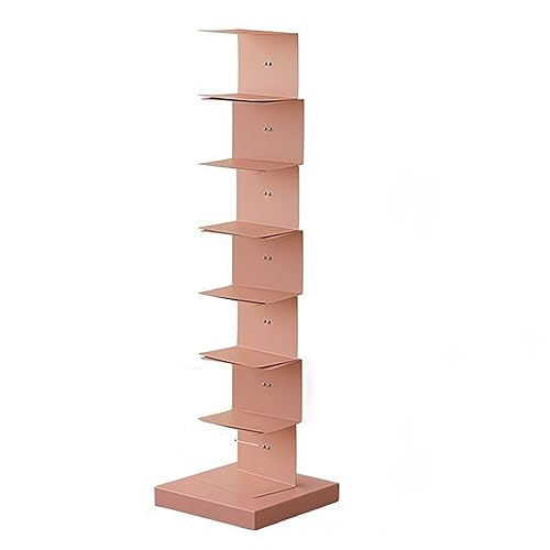 PIcube All Metal Invisible Book Tower - Heavy Duty Spine Bookshelf for Small Spaces - White, Modern Design
