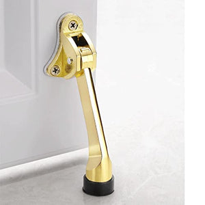 None Kickdown Door Stopper Zinc Alloy Foot-Operated Lever Door Stop Non-Slip Rubber Adjustable Holder Hardware (Color: A, Size: 1)