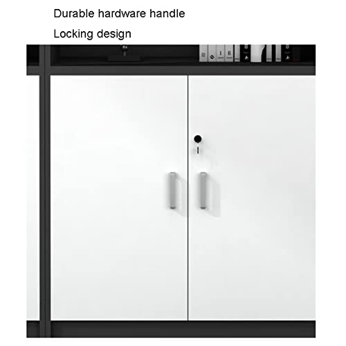 WAOCEO Wood Lateral Filing Cabinet with Door, Printer Stand - White