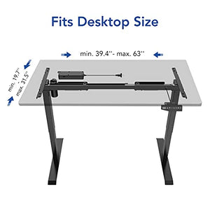 Flexispot EN1B Height Adjustable Desk Frame Electric Sit Stand Desk Base Home Office Stand up Desk(Black Frame)