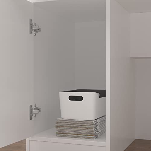 AIEGLE Reception Desk with Counter, Lighted Display Shelf, Lockable Drawers - White (47.2" W x 19.7" D x 39.2" H)