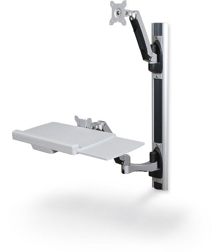 Balt 66644 HG Wall Mount Sit to Stand Workstation, 34.65"H x 22.87"W x 7.91"D