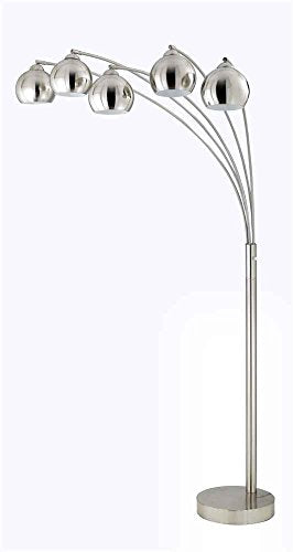 CAL Lighting & Accessories BO-2030-5L-BS Signature Floor Lamp Brushed Steel