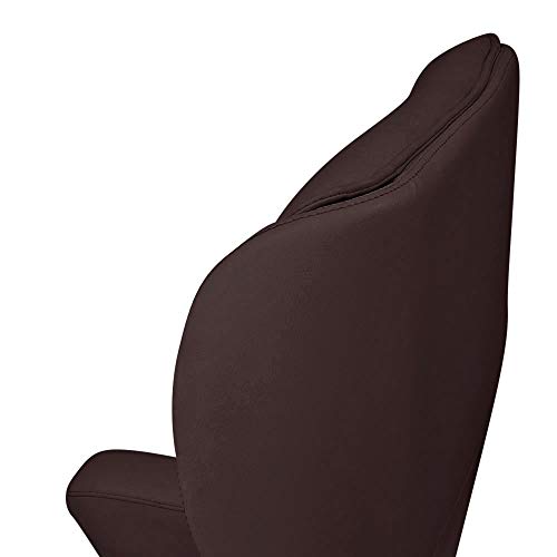 Rockefeller Genuine Leather Aluminum Base High Back Executive Chair - Dark Brown