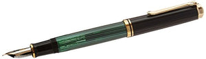 PELIKAN Souveran Fountain Pen, Extra Fine, Black/Green (980003)