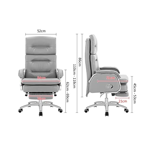 XZBXGZWY Boss Chair with Footrest and Cowhide Backrest