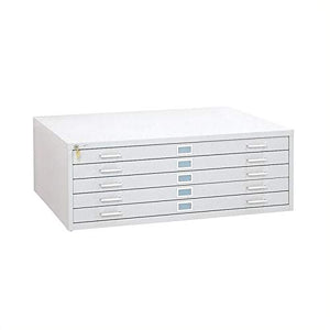 Scranton & Co 5 Drawer Flat Files Metal Cabinet for 36" x 48" Documents - White