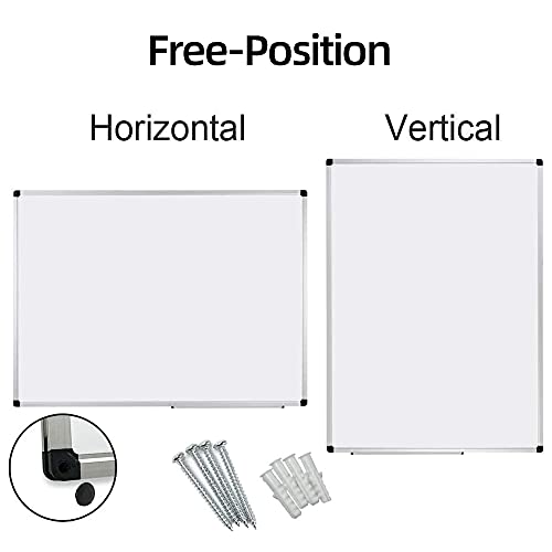 XBoard Magnetic Whiteboard 72 x 40, White Board/Dry Erase Board with Detachable Marker Tray